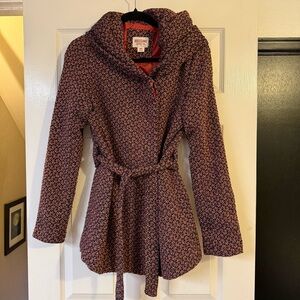 Mossimo Supply Co Women's Red Patterned Tweed-like Coat